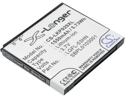 3.7V, 1550mAh, Li-ion Battery fits Lg, C729, Doubleplay, 5.735Wh