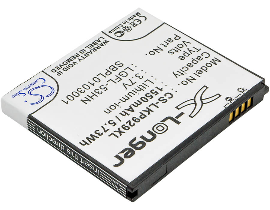 3.7V, 1550mAh, Li-ion Battery fits Lg, C729, Doubleplay, 5.735Wh