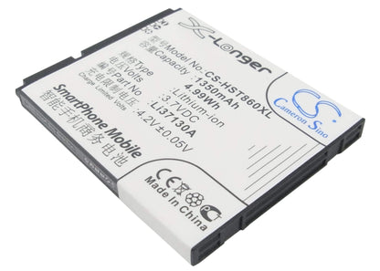 3.7V, 1350mAh, Li-ion Battery fits Hisense, Hs-e86, T89, 4.995Wh