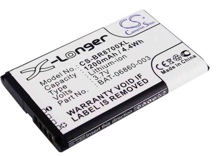 3.7V, 1200mAh, Li-ion Battery fits Blackberry, 8700, 8700c, 4.44Wh