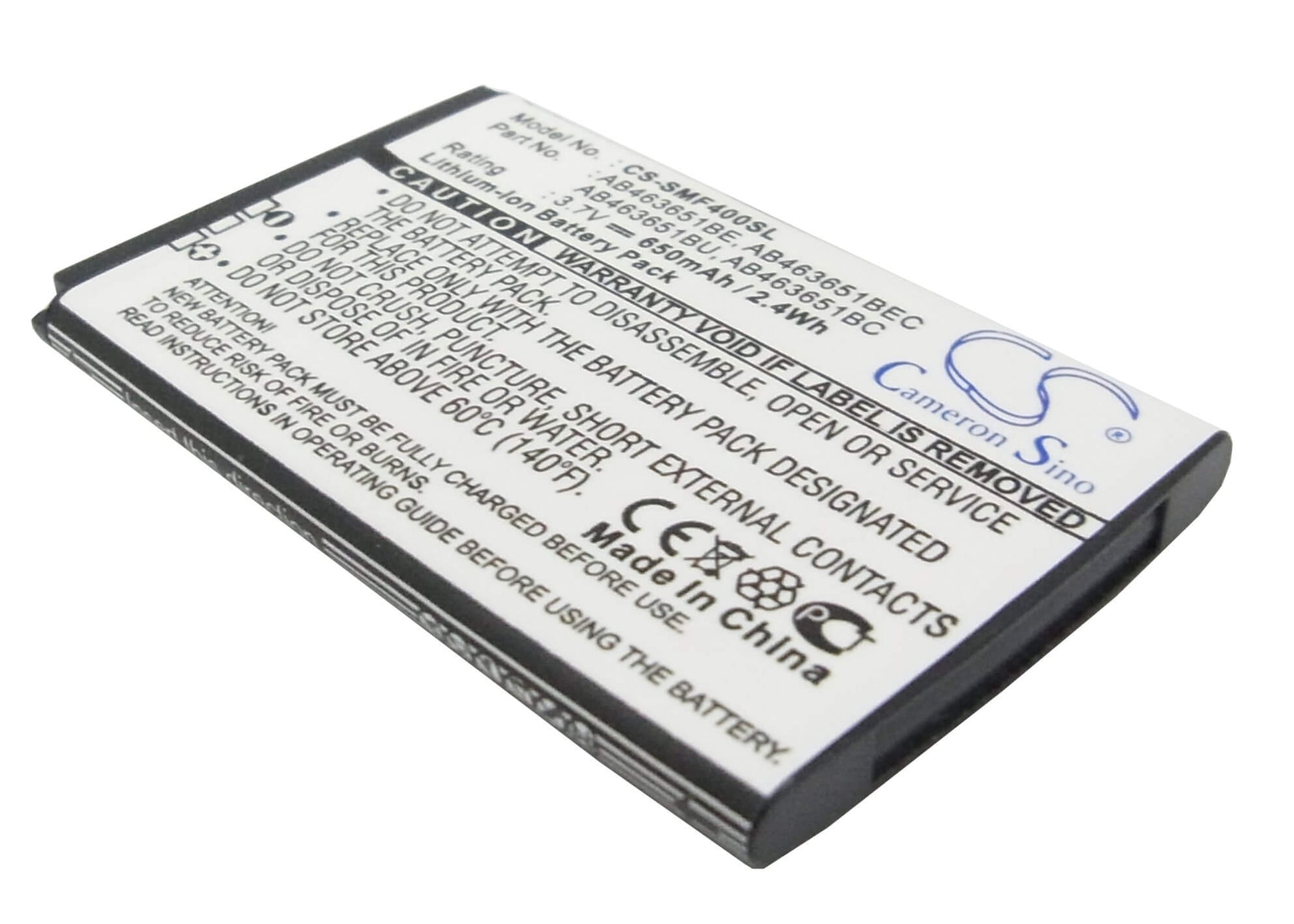 3.7V, 650mAh, Li-ion Battery fits Samsung, Blade, Chart, 2.405Wh