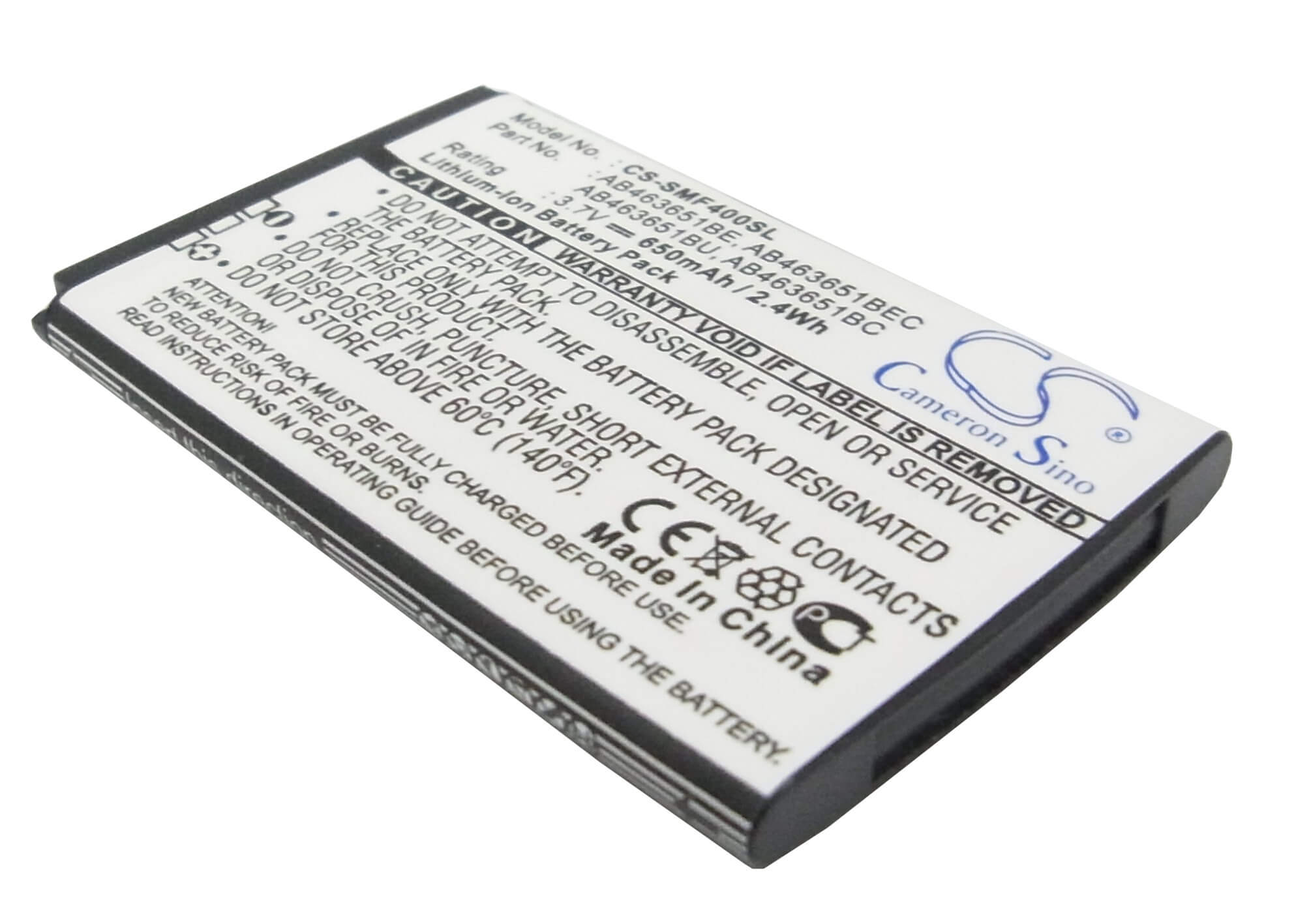 3.7V, 650mAh, Li-ion Battery fits Samsung, Blade, Chart, 2.405Wh