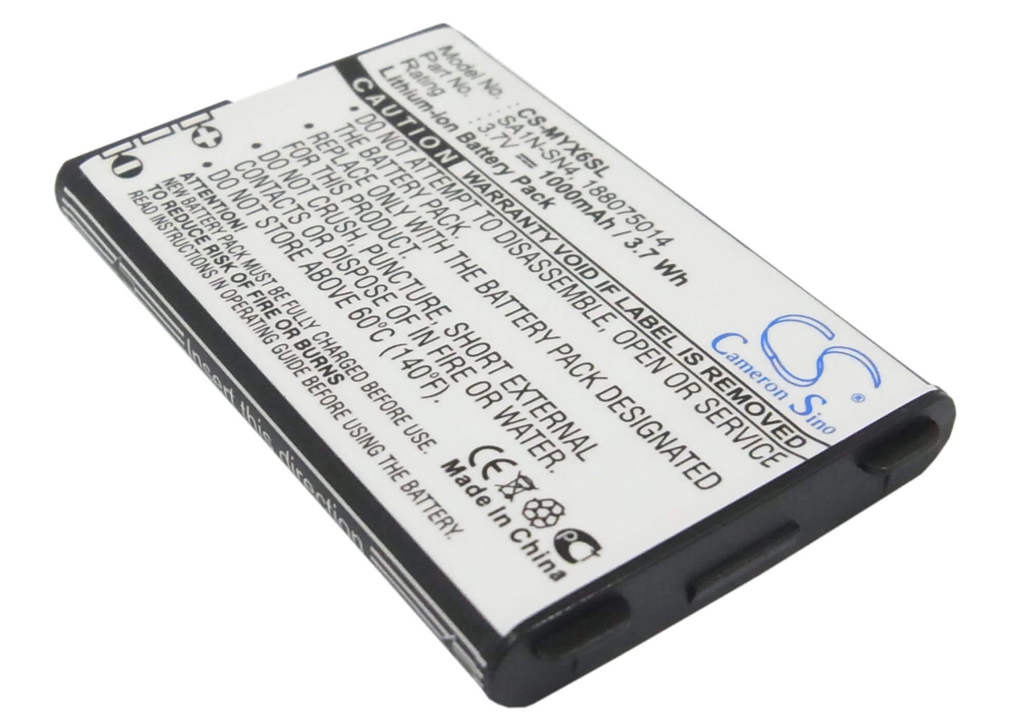 3.7V, 1000mAh, Li-ion Battery fits Sagem, Myv65, Myv-65, 3.7Wh