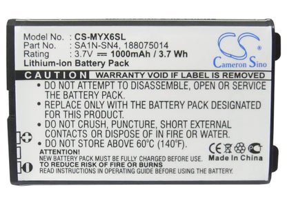 3.7V, 1000mAh, Li-ion Battery fits Sagem, Myv65, Myv-65, 3.7Wh