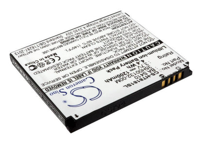 3.7V, 1200mAh, Li-ion Battery fits Htc, A8181, A8182, 4.44Wh