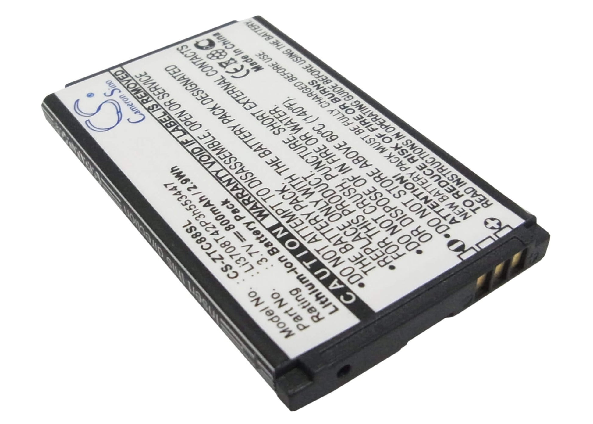 3.7V, 800mAh, Li-ion Battery fits Orange, Atlanta, Dallas, 2.96Wh