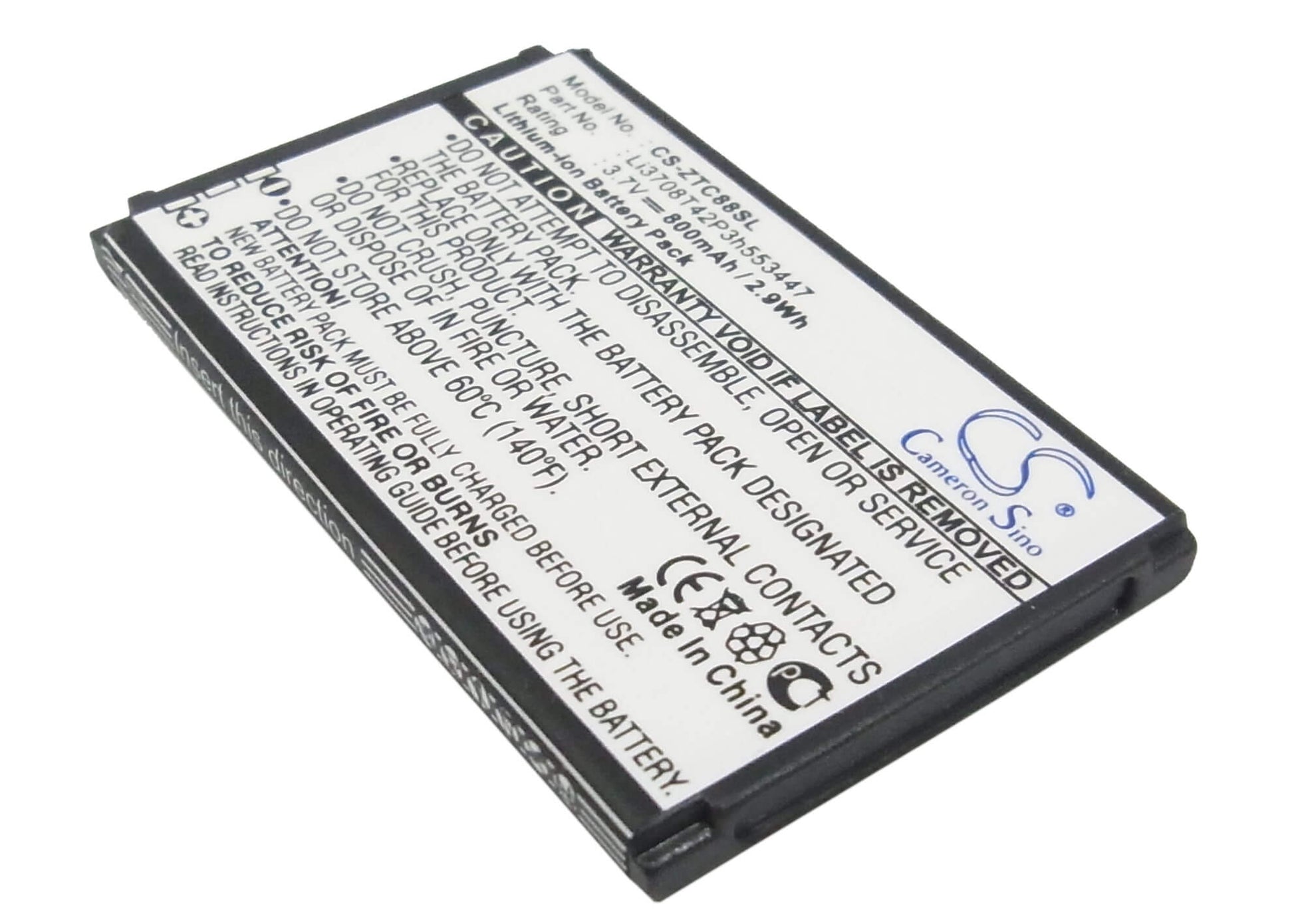 3.7V, 800mAh, Li-ion Battery fits T-mobile, Affinity, N295, 2.96Wh