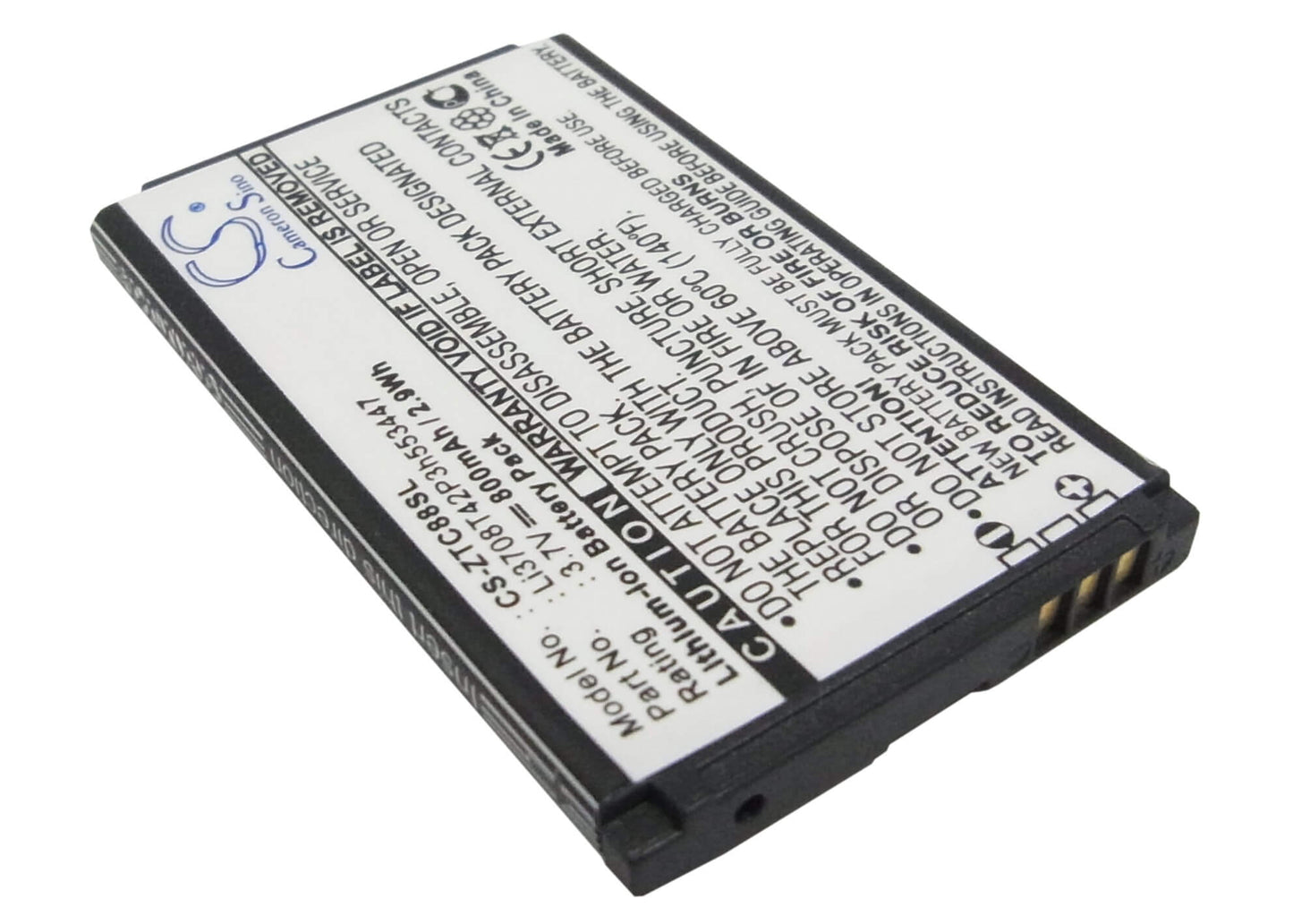 3.7V, 800mAh, Li-ion Battery fits T-mobile, Affinity, N295, 2.96Wh