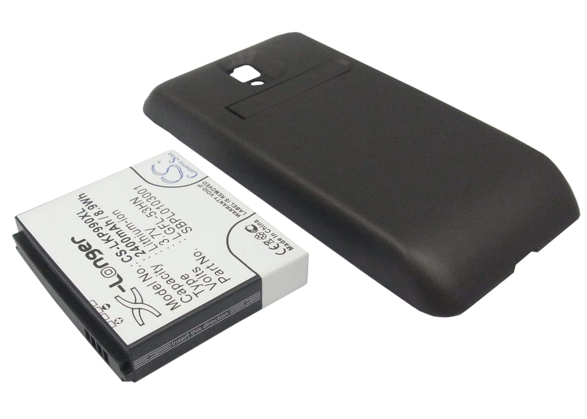 3.7V, 2400mAh, Li-ion Battery fits Lg, Optimus 2x, Optimus Speed, 8.88Wh
