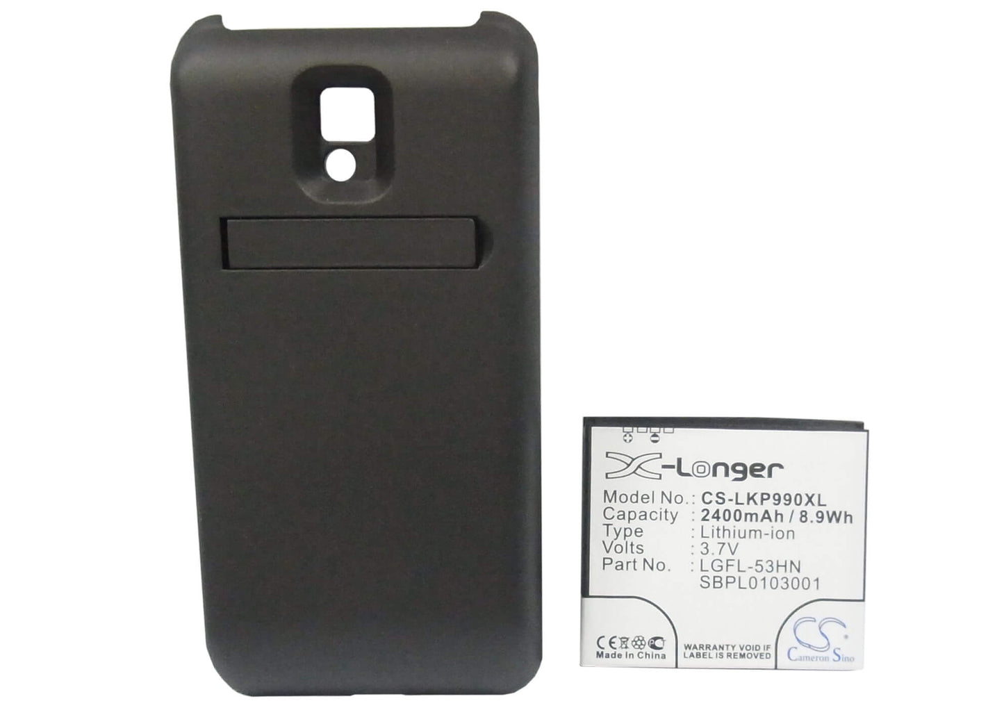 3.7V, 2400mAh, Li-ion Battery fits Lg, Optimus 2x, Optimus Speed, 8.88Wh
