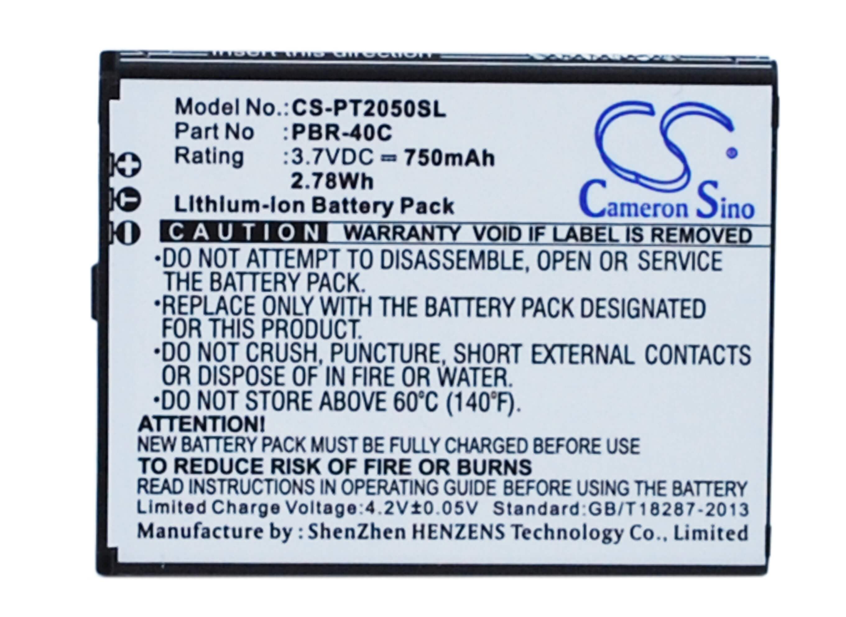 3.7V, 750mAh, Li-ion Battery fits Pantech, Breeze 4, Breeze Iv, 2.775Wh