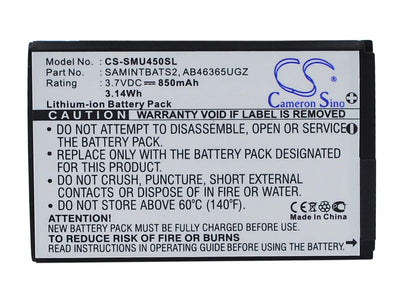 3.7V, 850mAh, Li-ion Battery fits Verizon, Doubletake, Glyde 2, 3.145Wh