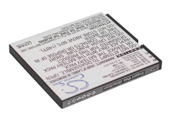 3.7V, 1300mAh, Li-ion Battery fits Gsmart, Gs202, 4.81Wh