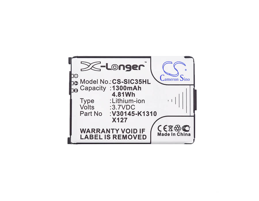 3.7V, 1300mAh, Li-ion Battery fits Siemens, 3506, 3508, 4.81Wh
