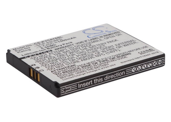 3.7V, 1500mAh, Li-ion Battery fits Kyocera, C6750, Hydro Elite, 5.55Wh