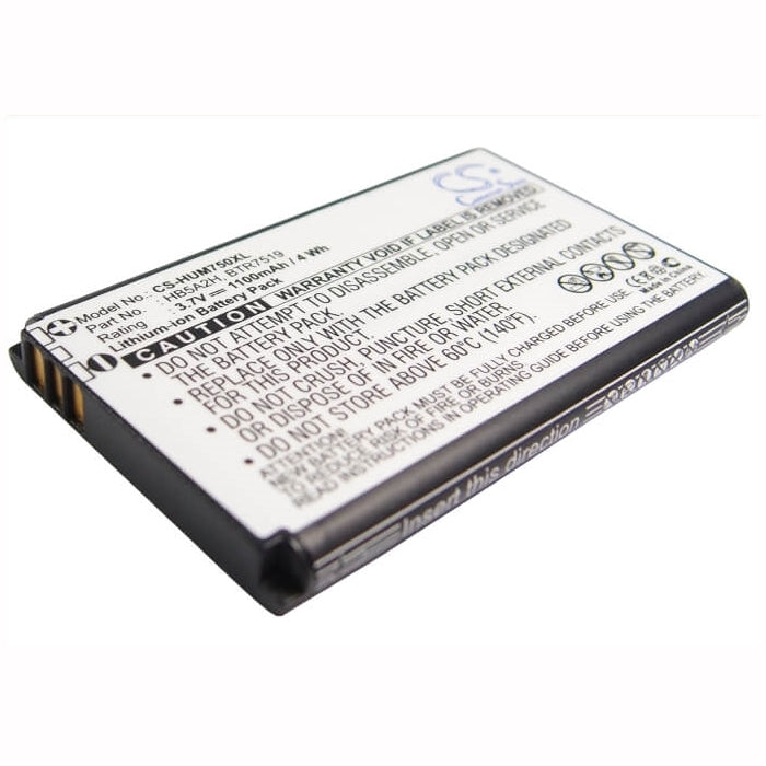 3.7V, 1100mAh, Li-ion Battery fits T-mobile, Pulse Mini, Tap, 4.07Wh