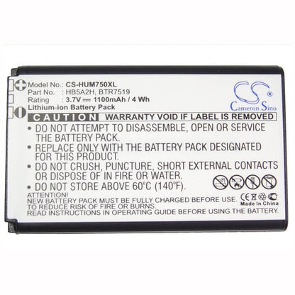 3.7V, 1100mAh, Li-ion Battery fits Metropcs, Hwm570, Verge, 4.07Wh