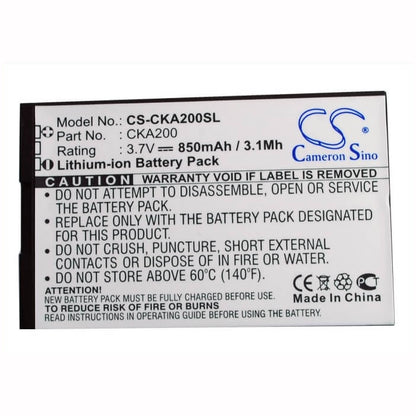 3.7V, 850mAh, Li-ion Battery fits Cricket, A200, A300, 3.145Wh