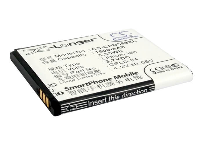 3.7V, 1500mAh, Li-ion Battery fits Coolpad, 5880, 5.55Wh