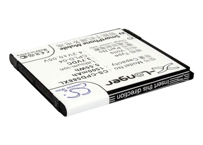 3.7V, 1500mAh, Li-ion Battery fits Coolpad, 5880, 5.55Wh