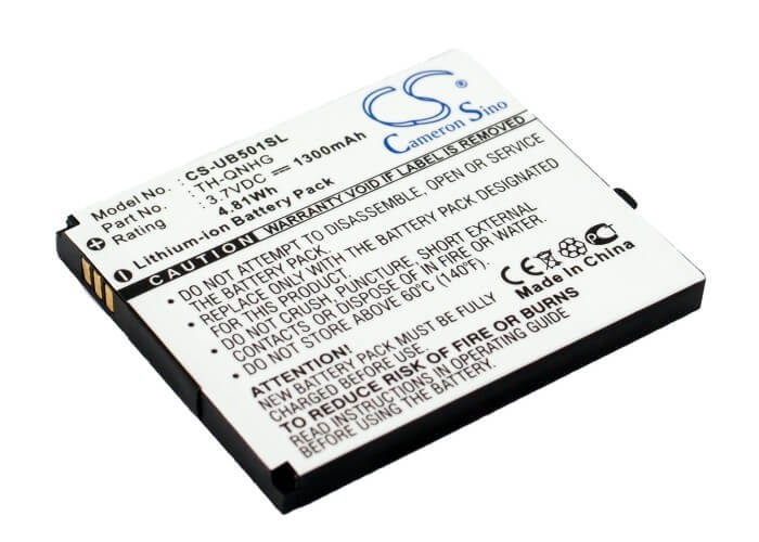3.7V, 1300mAh, Li-ion Battery fits Ubiquio, 501, 4.81Wh