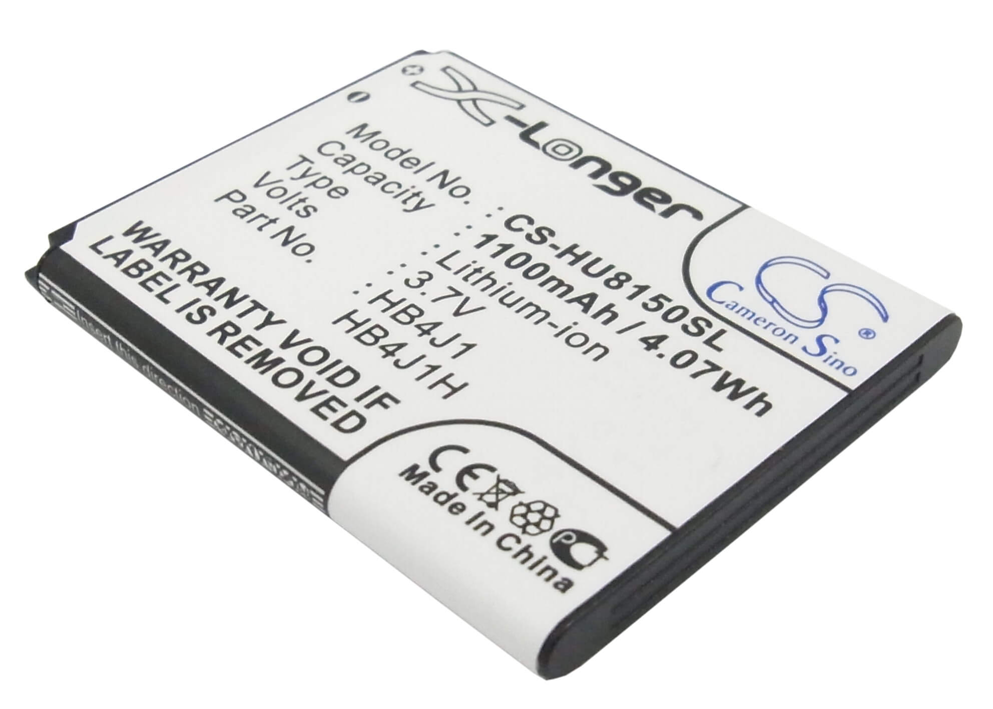 3.7V, 1100mAh, Li-ion Battery fits T-mobile, Comet, Comet U8150-b, 4.07Wh