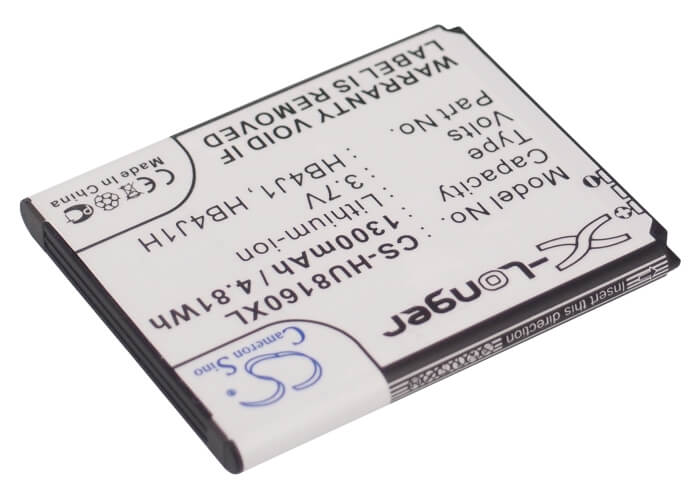 3.7V, 1300mAh, Li-ion Battery fits Huawei, Ascend Y100, C8500, 4.81Wh