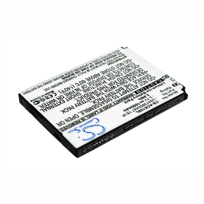 3.7V, 1050mAh, Li-ion Battery fits Acer, Betouch E100, Betouch E101, 3.885Wh