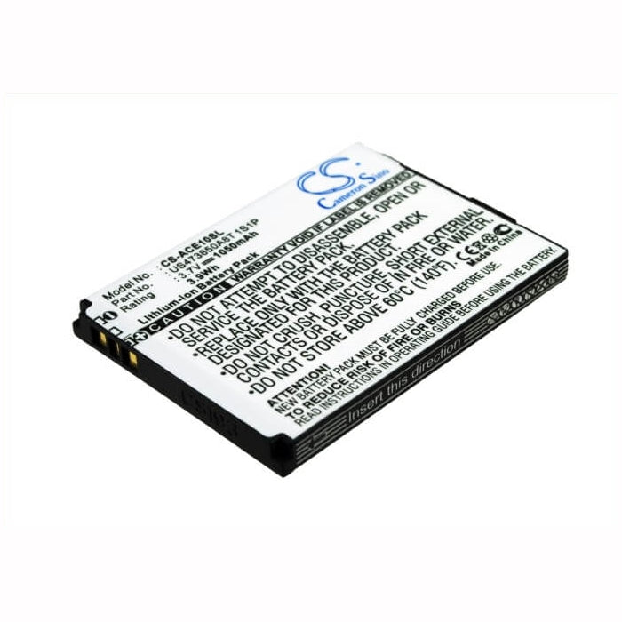 3.7V, 1050mAh, Li-ion Battery fits Acer, Betouch E100, Betouch E101, 3.885Wh