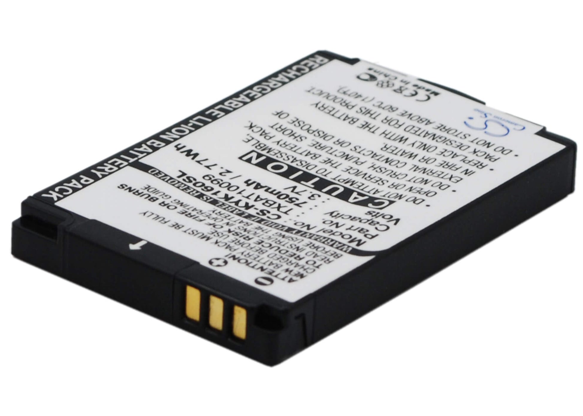 3.7V, 750mAh, Li-ion Battery fits Kyocera, Candid Kx16, Dorado Kx12, 2.775Wh
