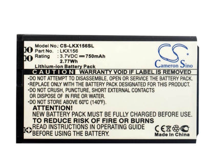 3.7V, 750mAh, Li-ion Battery fits Lg, C600, Kx126, 2.775Wh