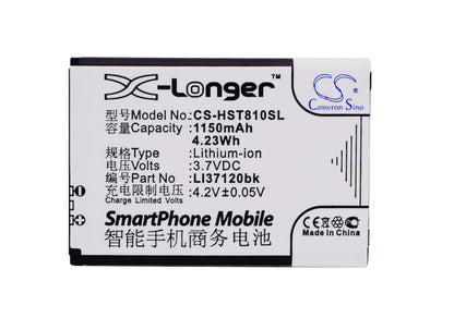 3.7V, 1150mAh, Li-ion Battery fits Hisense, Hs-t81, T81, 4.255Wh