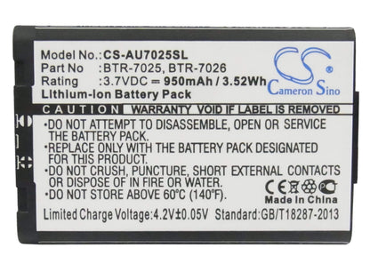 3.7V, 950mAh, Li-ion Battery fits Audiovox, Cdm-120, Cdm-220, 3.515Wh