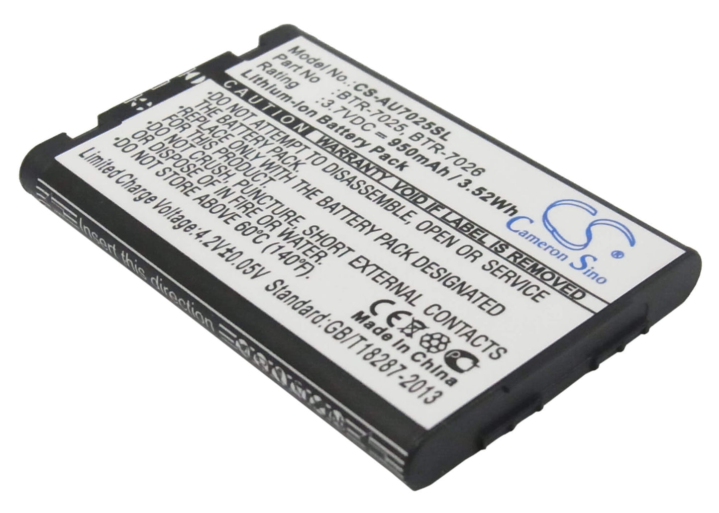 3.7V, 950mAh, Li-ion Battery fits Utstarcom, Cdm120sp, Cdm-7025, 3.515Wh