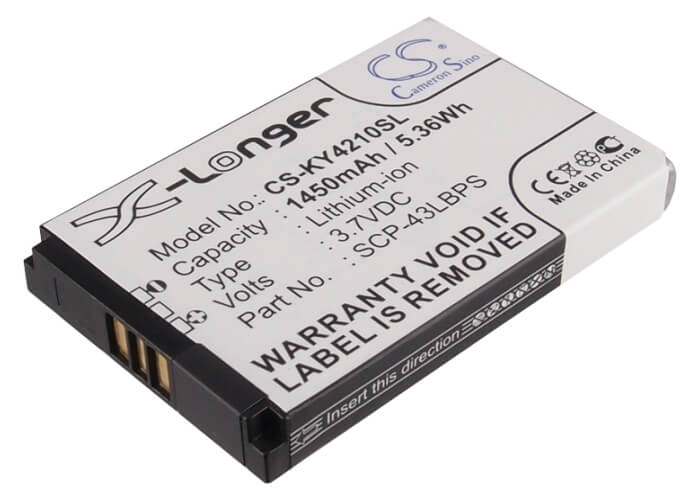 3.7V, 1450mAh, Li-ion Battery fits Kyocera, Duracore, Duracore E4210, 5.365Wh