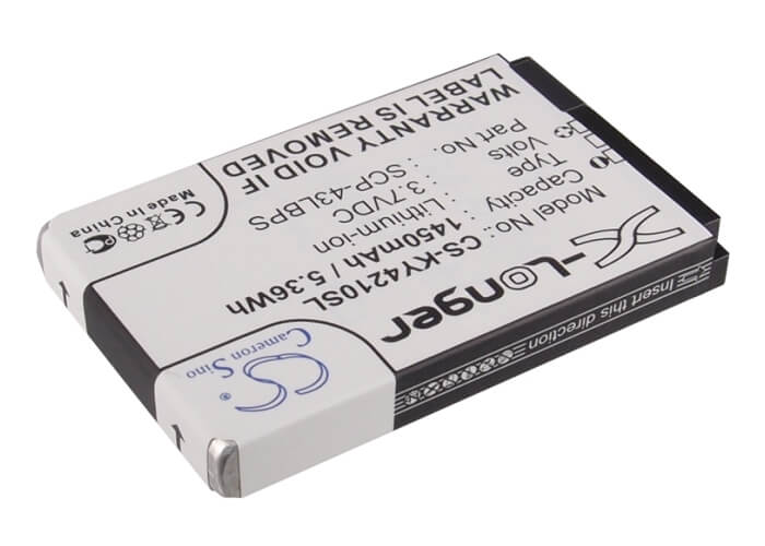 3.7V, 1450mAh, Li-ion Battery fits Kyocera, Duracore, Duracore E4210, 5.365Wh
