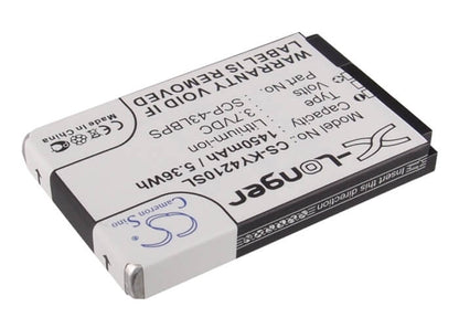 3.7V, 1450mAh, Li-ion Battery fits Kyocera, Duracore, Duracore E4210, 5.365Wh