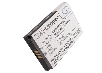3.7V, 1450mAh, Li-ion Battery fits Kyocera, Duracore, Duracore E4210, 5.365Wh