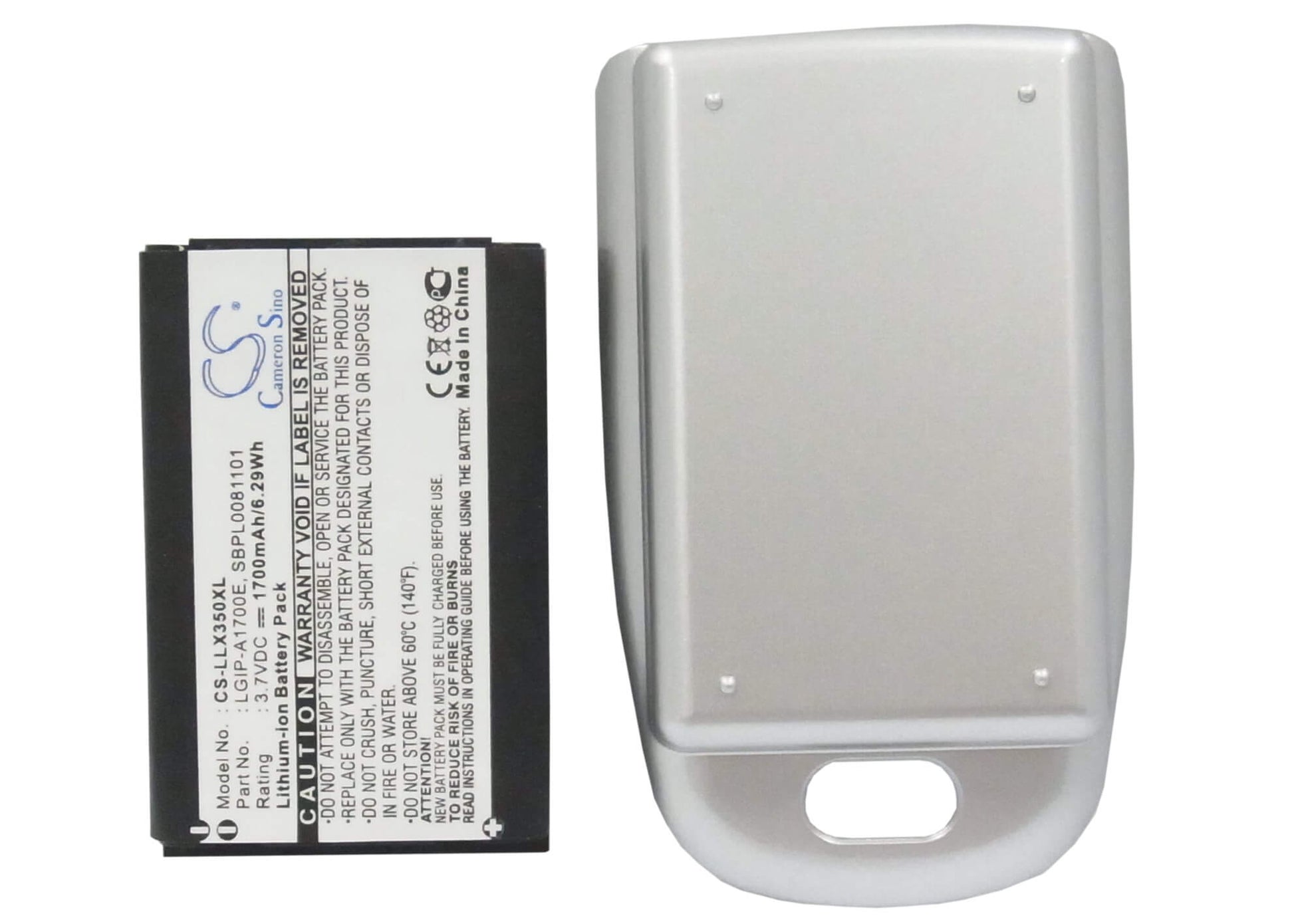 3.7V, 1700mAh, Li-ion Battery fits Lg, Lx350, 6.29Wh