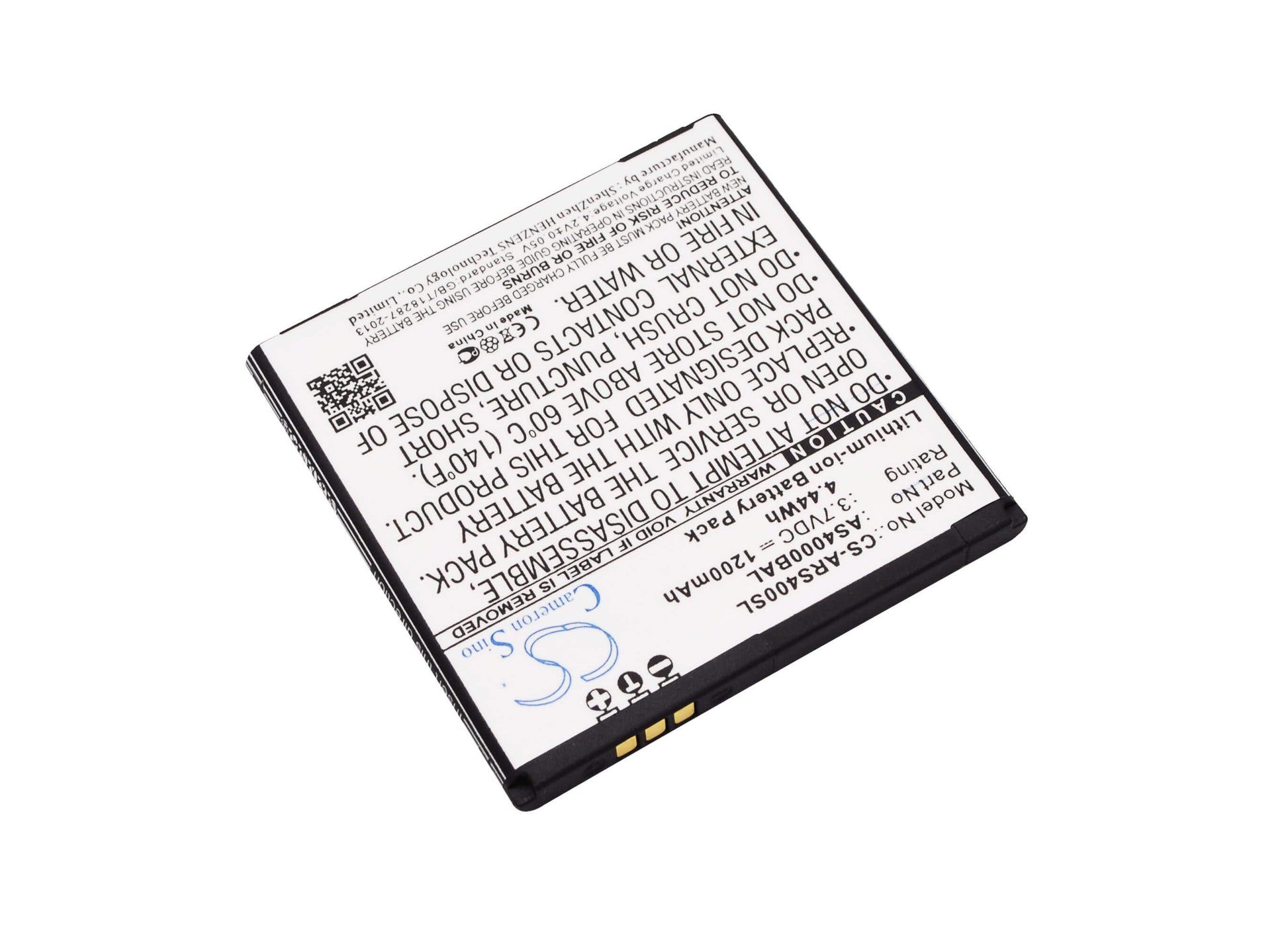 3.7V, 1200mAh, Li-ion Battery fits Aligator, S4000, S4000 Dou, 4.44Wh