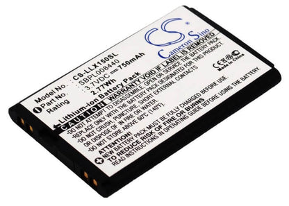 3.7V, 750mAh, Li-ion Battery fits Lg, Lx150, Lx-150, 2.775Wh