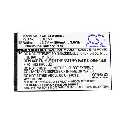 3.7V, 950mAh, Li-ion Battery fits Lenovo, Td100, 3.515Wh