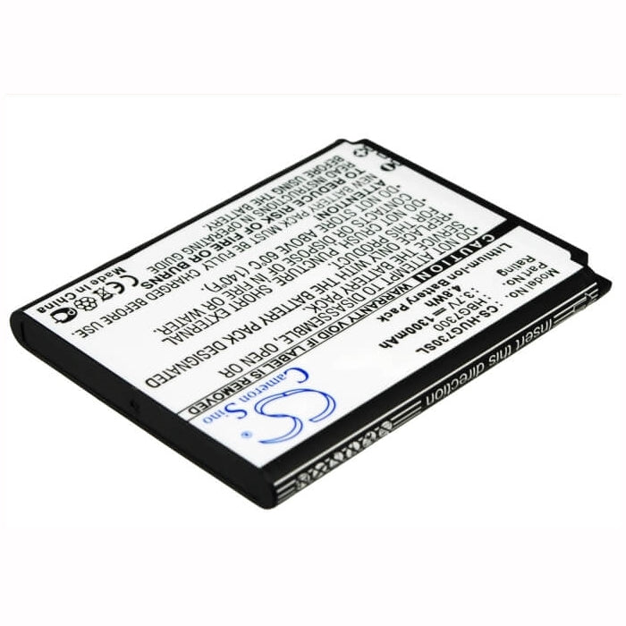 3.7V, 1300mAh, Li-ion Battery fits Huawei, G7300, 4.81Wh