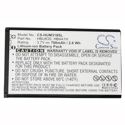 3.7V, 700mAh, Li-ion Battery fits Vodafone, 715, 716, 2.59Wh