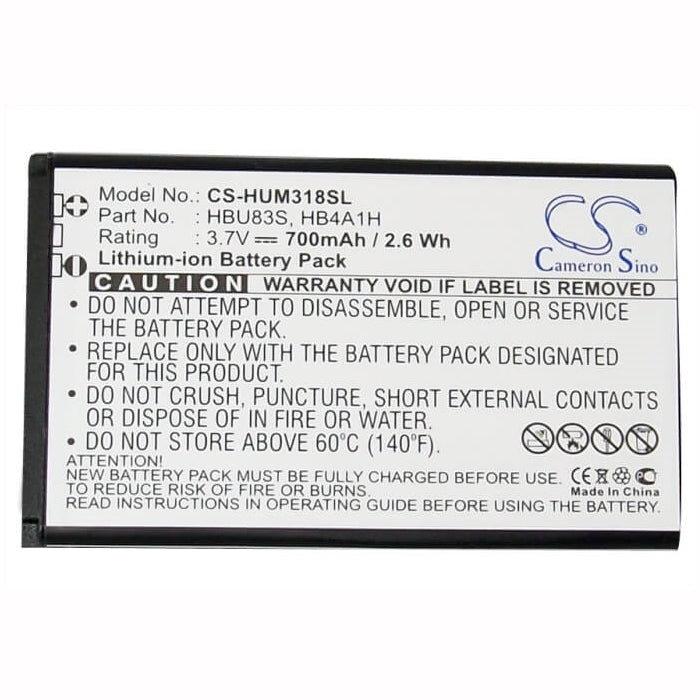 3.7V, 700mAh, Li-ion Battery fits At&t, Gophone U2800a, U2800a, 2.59Wh