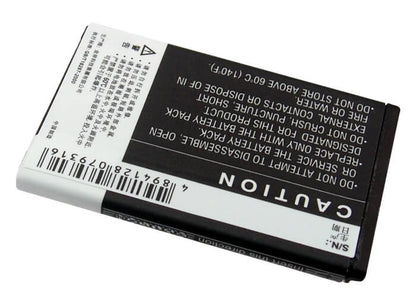 3.7V, 950mAh, Li-ion Battery fits At&t, Gophone U2800a, U2800a, 3.515Wh