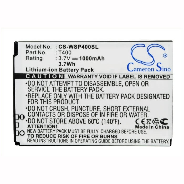 3.7V, 1000mAh, Li-ion Battery fits Swissvoice, Mp40, 3.7Wh