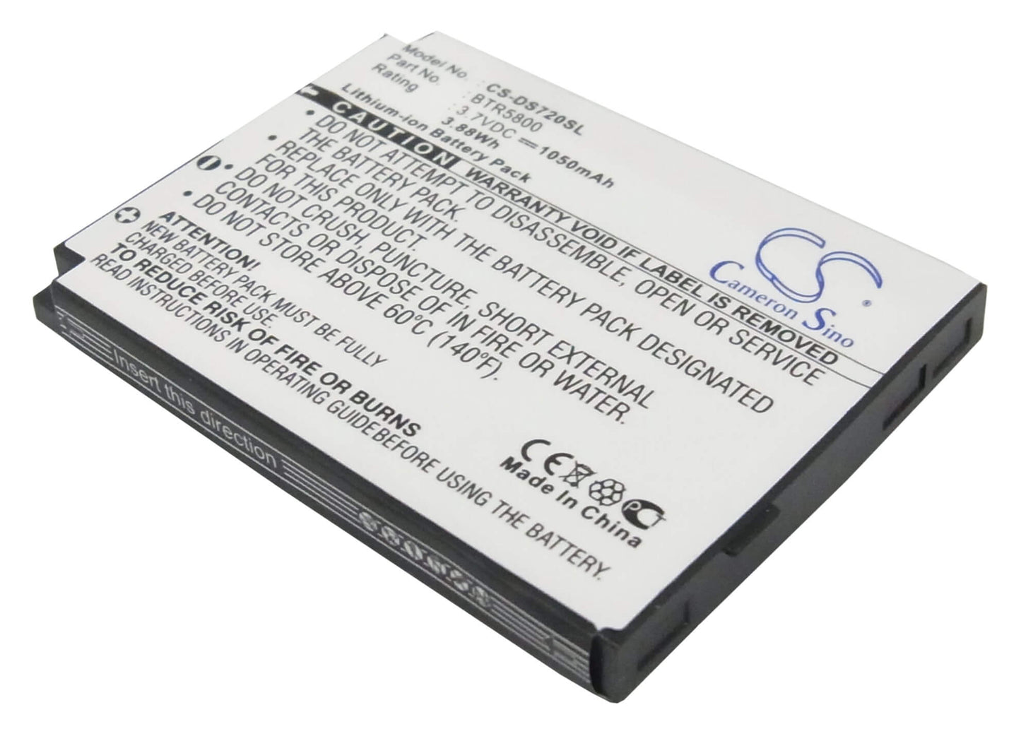 3.7V, 1050mAh, Li-ion Battery fits Htc, 5800, Fusion, 3.885Wh
