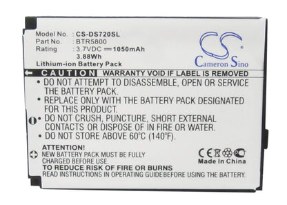 3.7V, 1050mAh, Li-ion Battery fits Htc, 5800, Fusion, 3.885Wh