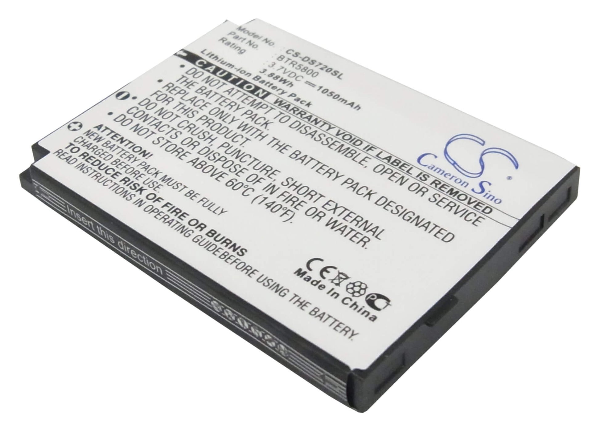 3.7V, 1050mAh, Li-ion Battery fits Verizon, 5800, Smt5800, 3.885Wh
